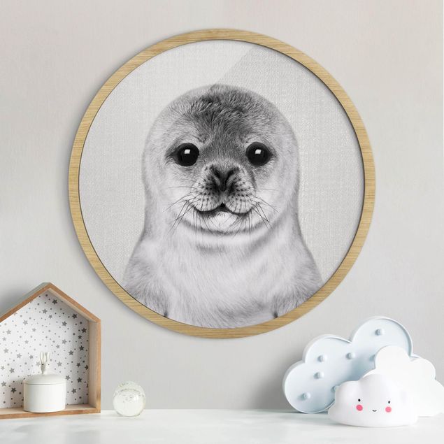 Nursery decoration Baby Seal Ronny Black And White