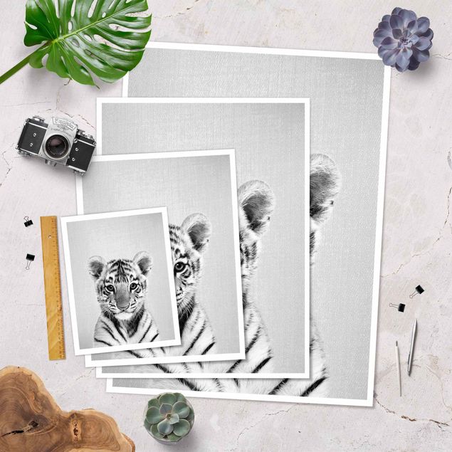 Prints Baby Tiger Thor Black And White