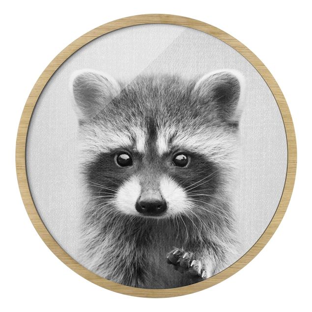 Prints modern Baby Raccoon Wicky Black And White