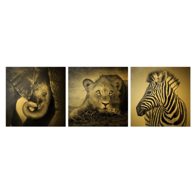 Canvas black and white Baby Animals