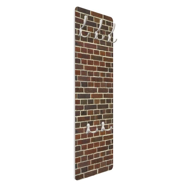 Wall mounted coat rack Brick Wall Reddish Brown