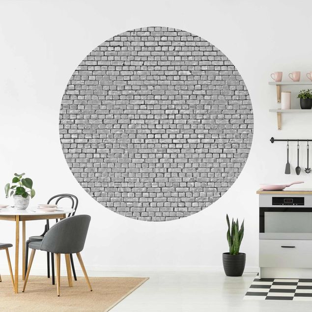 Kitchen Brick Tile Wallpaper Black And White