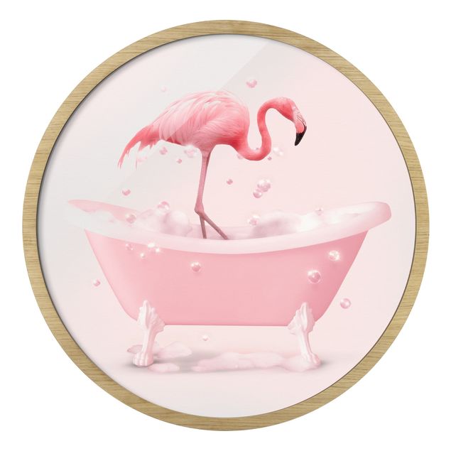 Framed wall art Bath Tub Flamingo