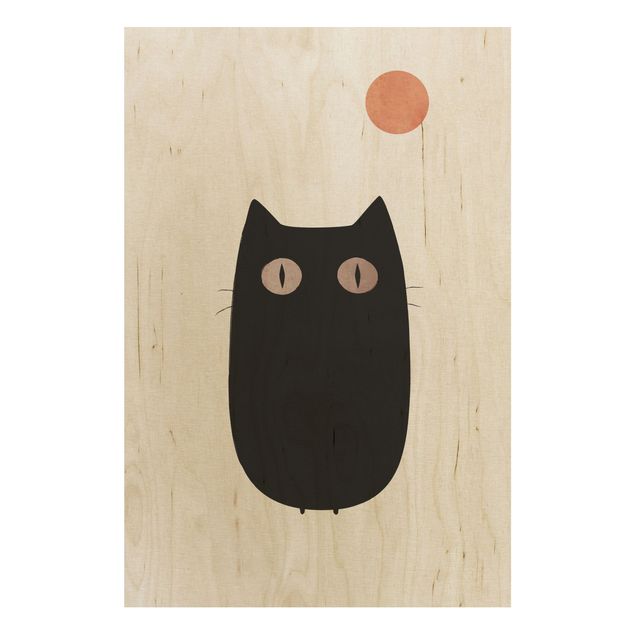 Prints Black Cat Illustration