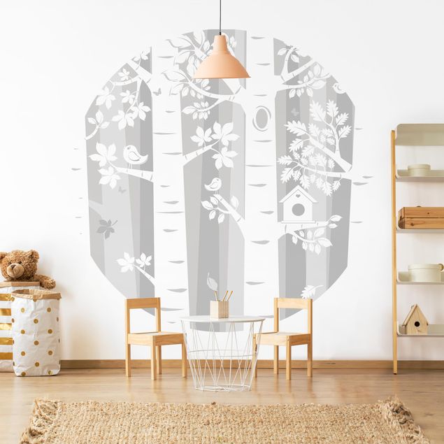 Kids room decor Trees In The Forest Grey