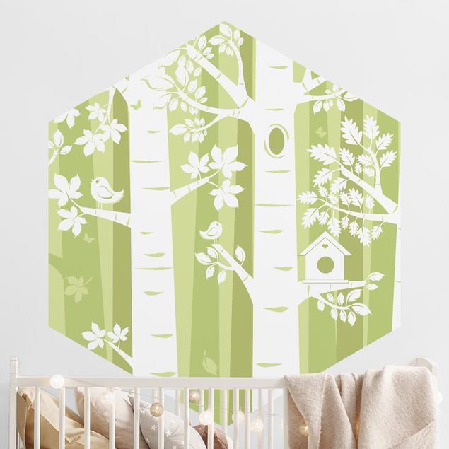 Nursery decoration Trees In The Forest Green