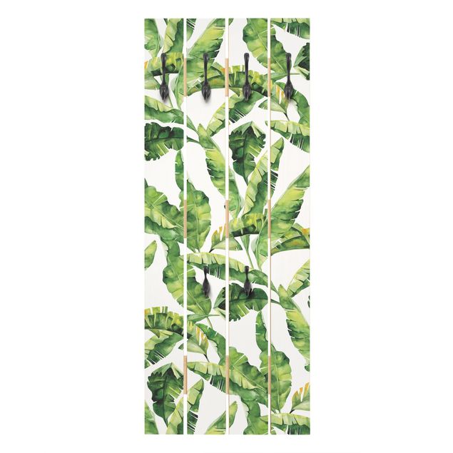 Wall coat hanger Banana Leaf Watercolour Pattern