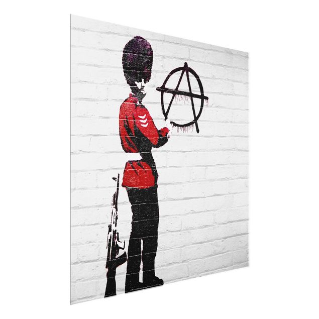 Black and white wall art Anarchist Soldier - Brandalised ft. Graffiti by Banksy