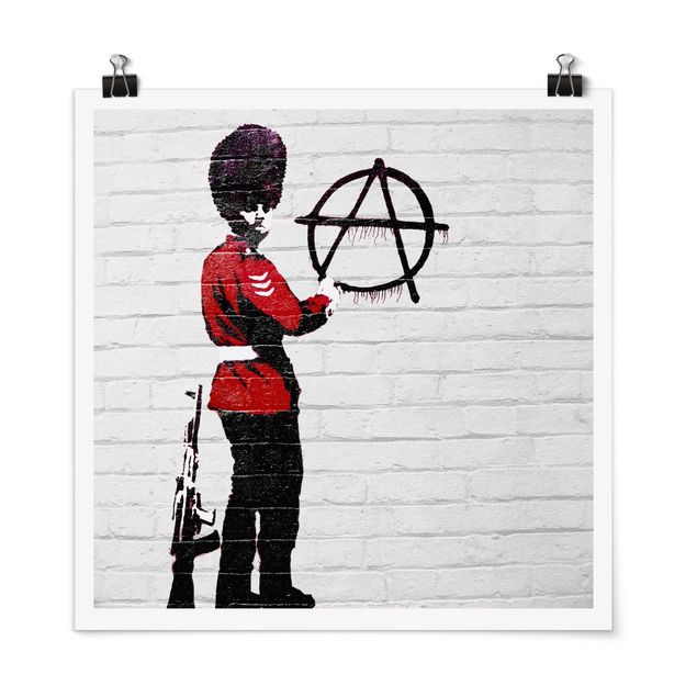 Black and white art Anarchist Soldier - Brandalised ft. Graffiti by Banksy