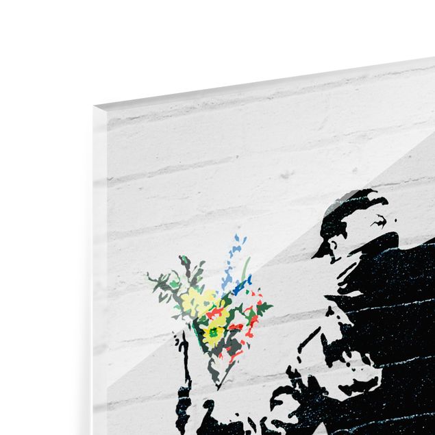 Glass print - Flower Thrower - Brandalised ft. Graffiti by Banksy