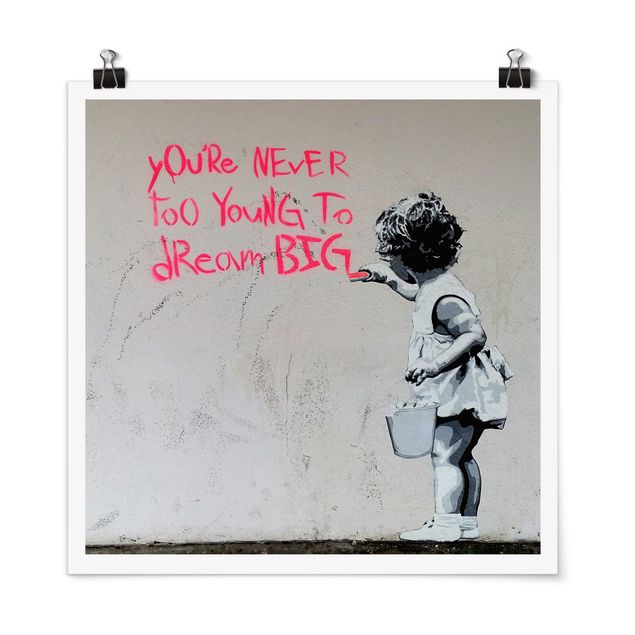 Black and white wall art Dream Big - Brandalised ft. Graffiti by Banksy