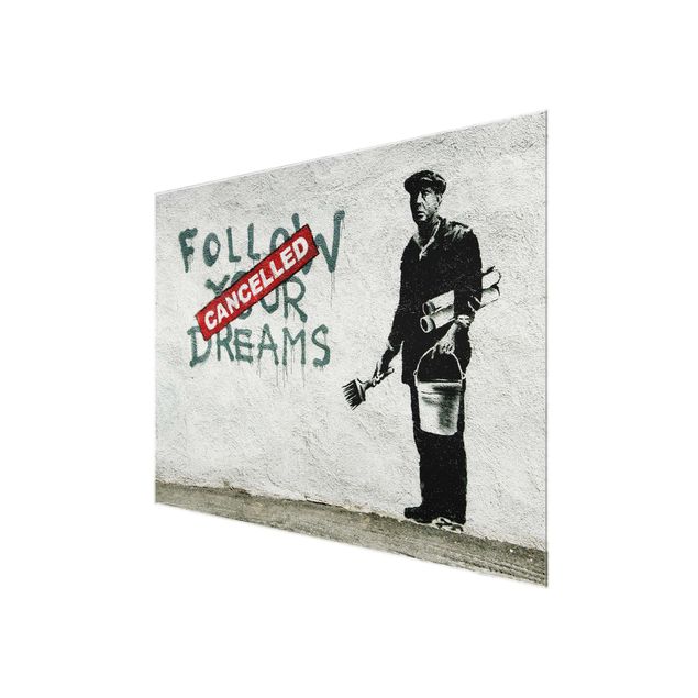 Glas Magnettafel Follow Your Dreams - Brandalised ft. Graffiti by Banksy