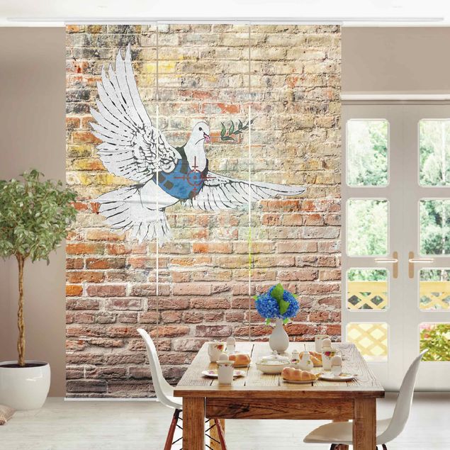 Panel curtains Dove Of Peace - Brandalised ft. graffiti by Banksy