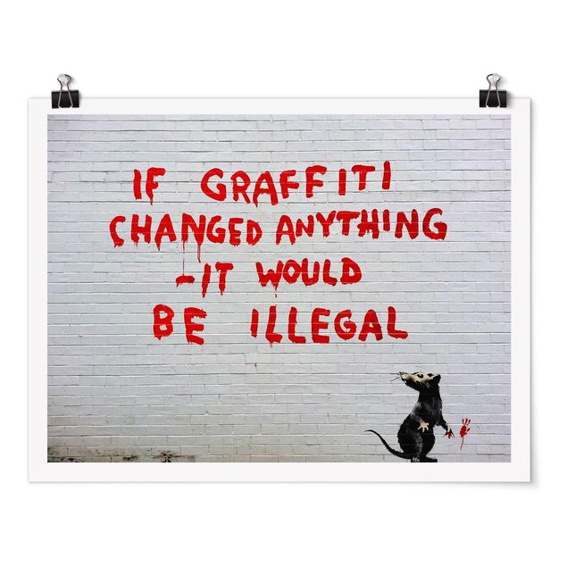 Black and white wall art If Graffiti Changed Anything - Brandalised ft. Graffiti by Banksy