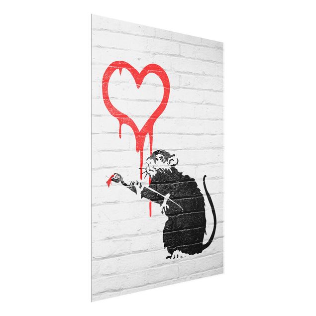 Black and white wall art Love Rat - Brandalised ft. Graffiti by Banksy