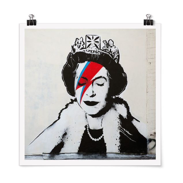Black and white art Queen Lizzie Stardust - Brandalised ft. Graffiti by Banksy