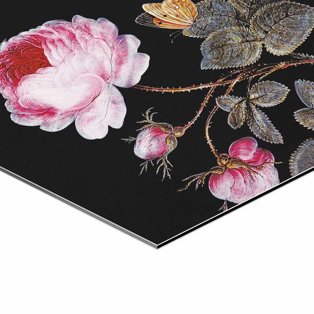 Pink art canvas Barbara Regina Dietzsch - The Hundred-Petalled Rose