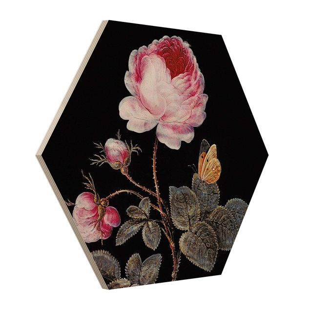 Wood prints flower Barbara Regina Dietzsch - The Hundred-Petalled Rose