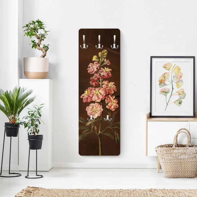 Wall mounted coat rack flower Barbara Regina Dietzsch - A Light Pink Gillyflower