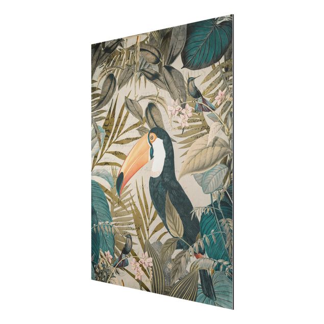 Art prints Vintage Collage - Toucan In The Jungle