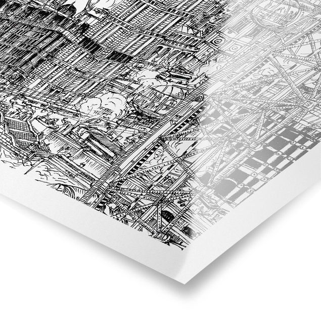 Black and white art City Study - London Eye