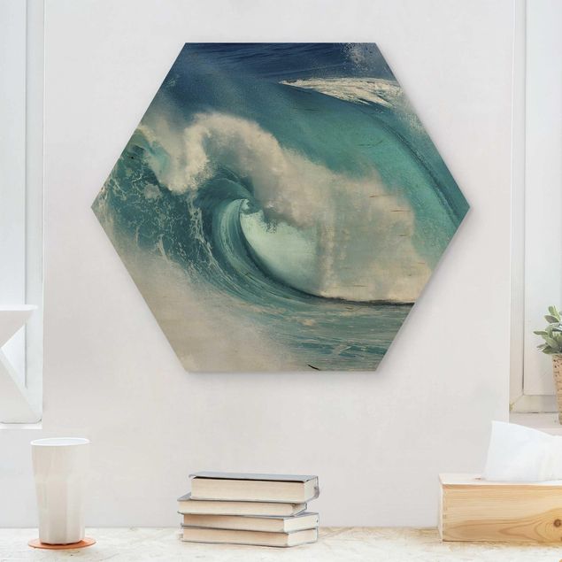 Wood prints landscape Raging Waves