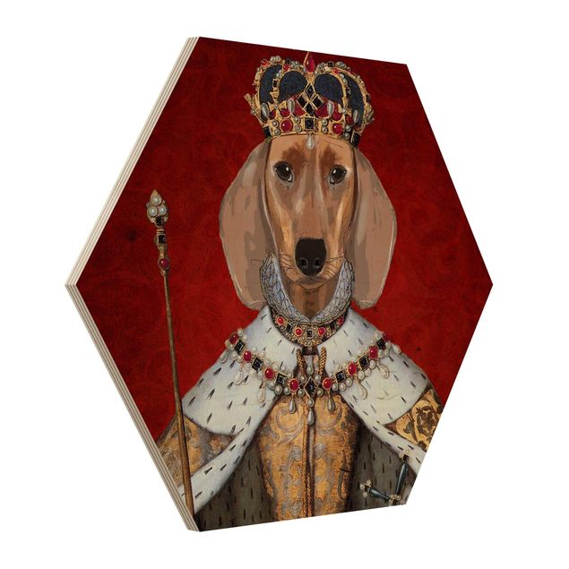 Wood prints Animal Portrait - Dachshund Queen