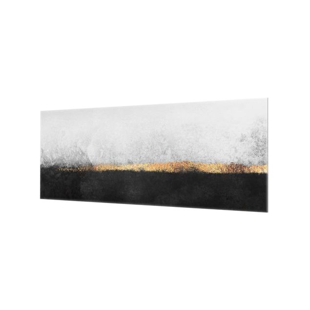 Elisabeth Fredriksson Abstract Golden Horizon Black And White
