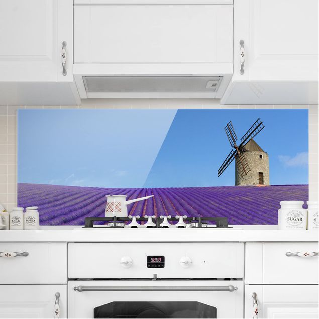 Glass splashback architecture and skylines Lavender Fragrance In Provence
