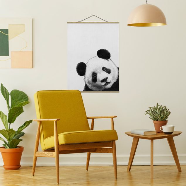 Bear art prints Illustration Panda Black And White Drawing