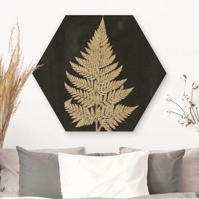 Wood prints flower Fern With Linen Structure I