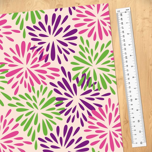 Film adhesive Modern Floral Pattern With Abstract Flowers