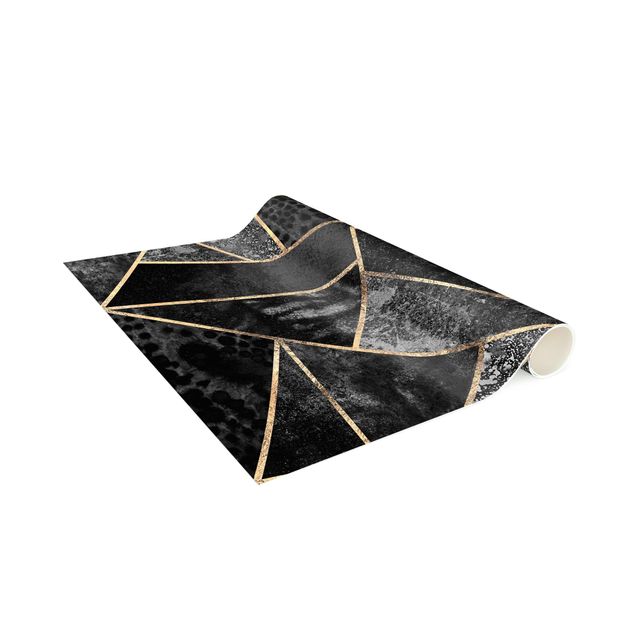 Runner rugs Gray Triangles Gold