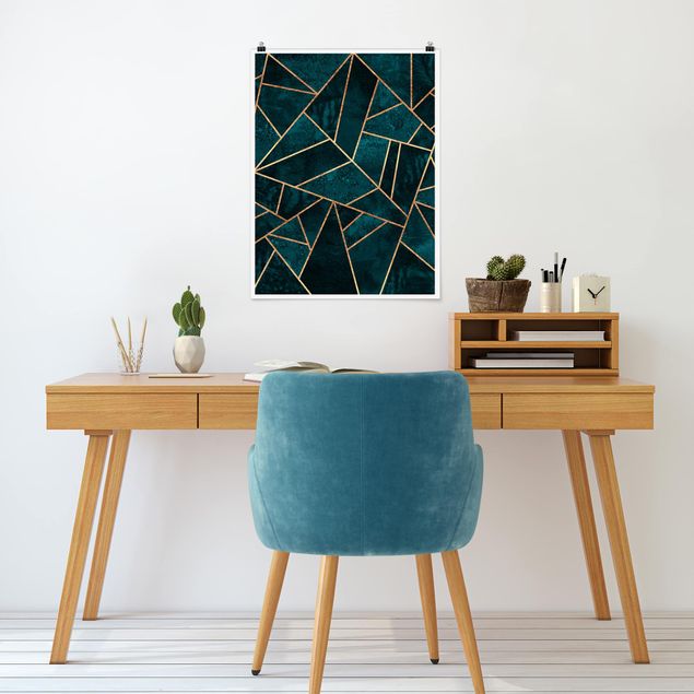 Art posters Dark Turquoise With Gold