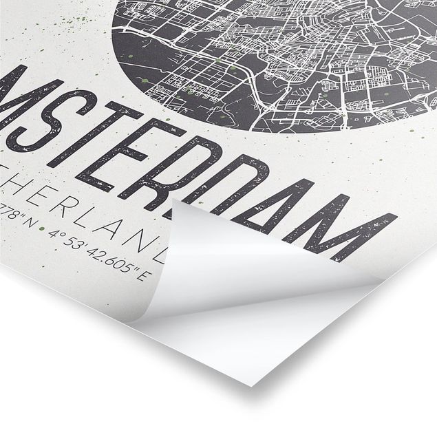 Prints Amsterdam City Map - Retro