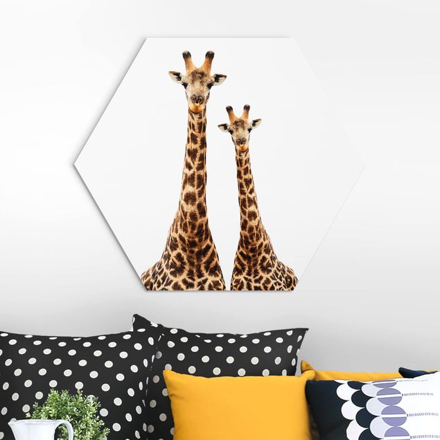 Kids room decor Portait Of Two Giraffes