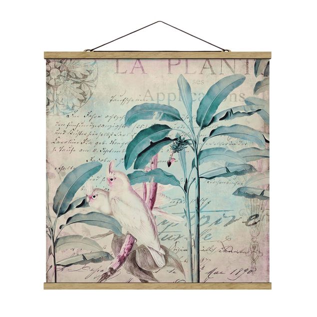 Animal wall art Colonial Style Collage - Cockatoos And Palm Trees