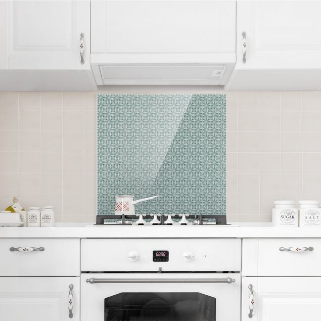 Glass splashback kitchen tiles Vintage Pattern Geometric Tiles