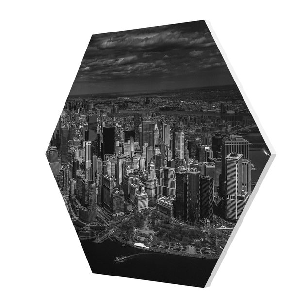 Black and white wall art New York - Manhattan From The Air