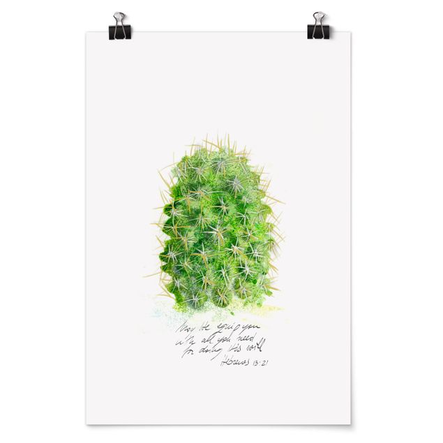 Floral prints Cactus With Bibel Verse I