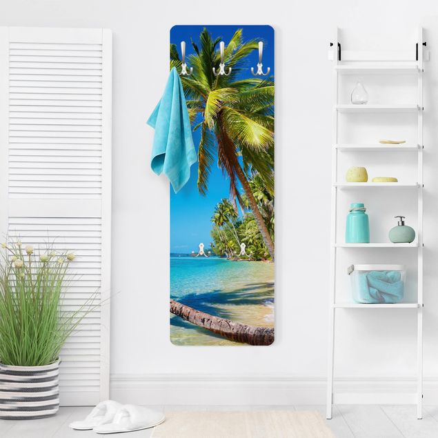 Wall mounted coat rack landscape Beach Of Thailand