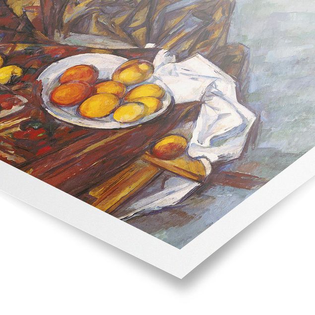 Art prints Paul Cézanne - Still Life, Flower Curtain, And Fruits