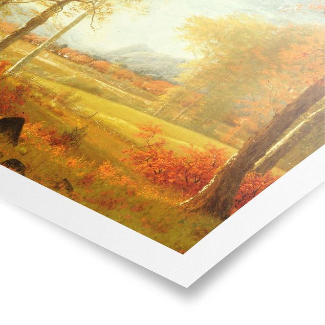 Trees on canvas Albert Bierstadt - Autumn In Oneida County, New York