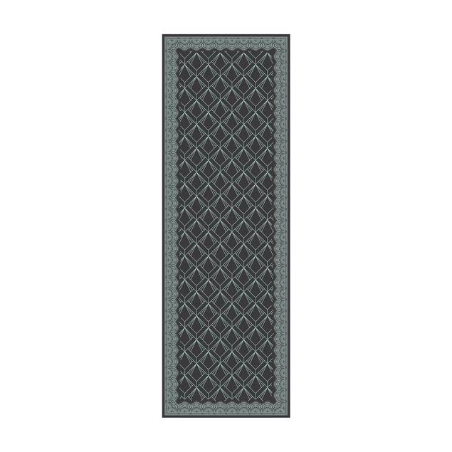contemporary rugs Art Deco Rhombic Pattern With Border