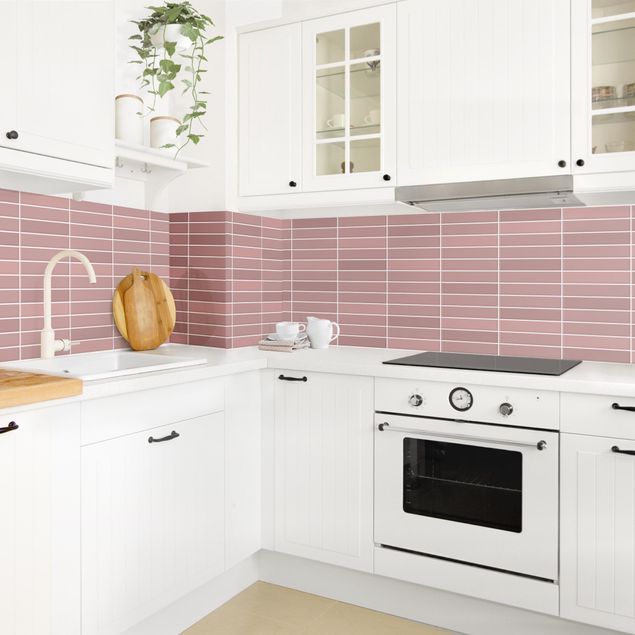 Kitchen splashback tiles Metro Tiles - Antique Pink