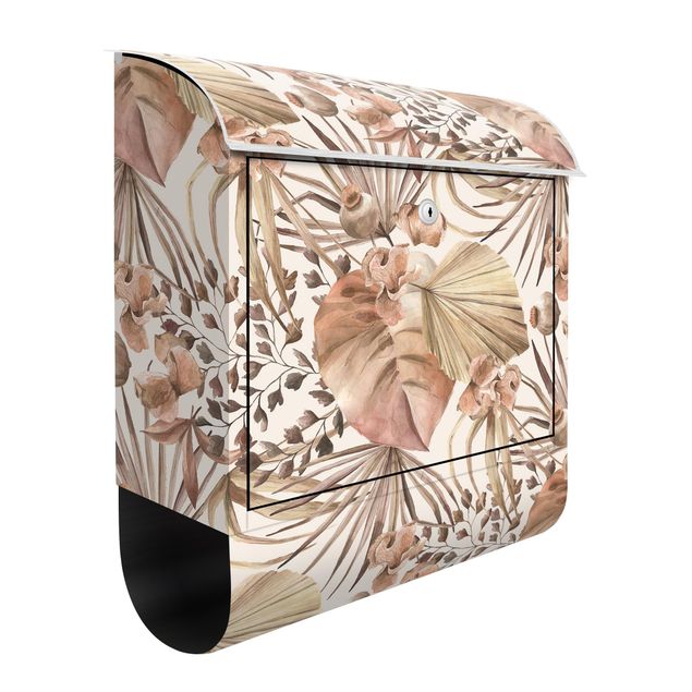 Letterboxes flower Beige Palm Leaves