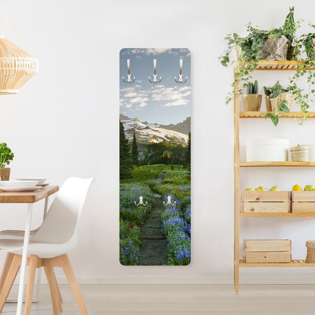 Wall mounted coat rack country Mountain View Meadow Path