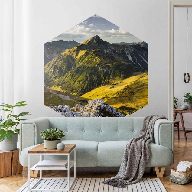 Modern wallpaper designs Mountains And Valley Of The Lechtal Alps In Tirol