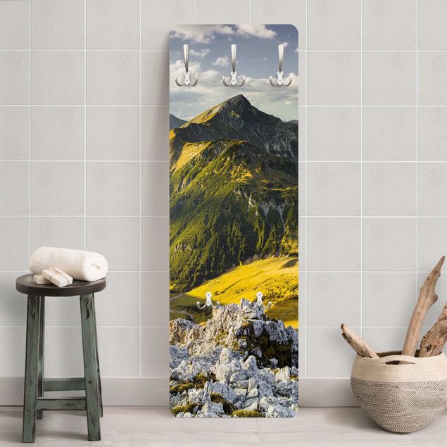 Wall mounted coat rack landscape Mountains And Valley Of The Lechtal Alps In Tirol