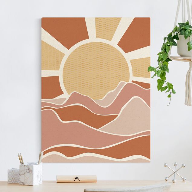 Prints landscape Mountainous Landscape With Golden Sunrise
